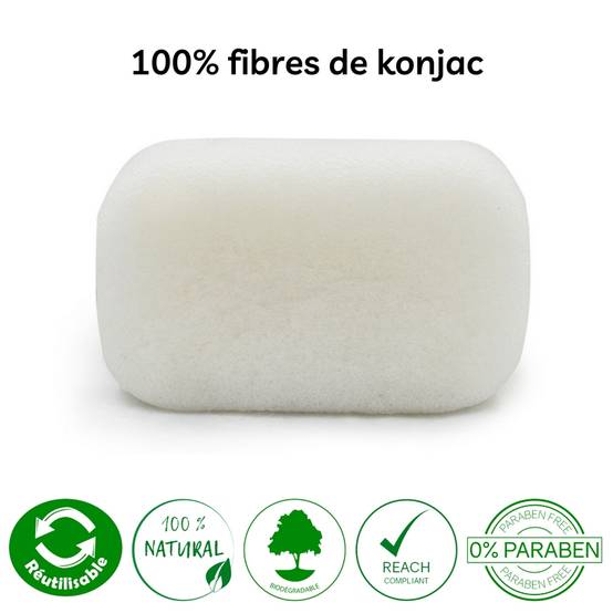 Sun&Sia - Éponge Konjac XL 100% Naturelle – Nettoie en Profondeur et en Douceur - Soin et Routine Beauté Naturel-Tous Types de Peau - Image 3