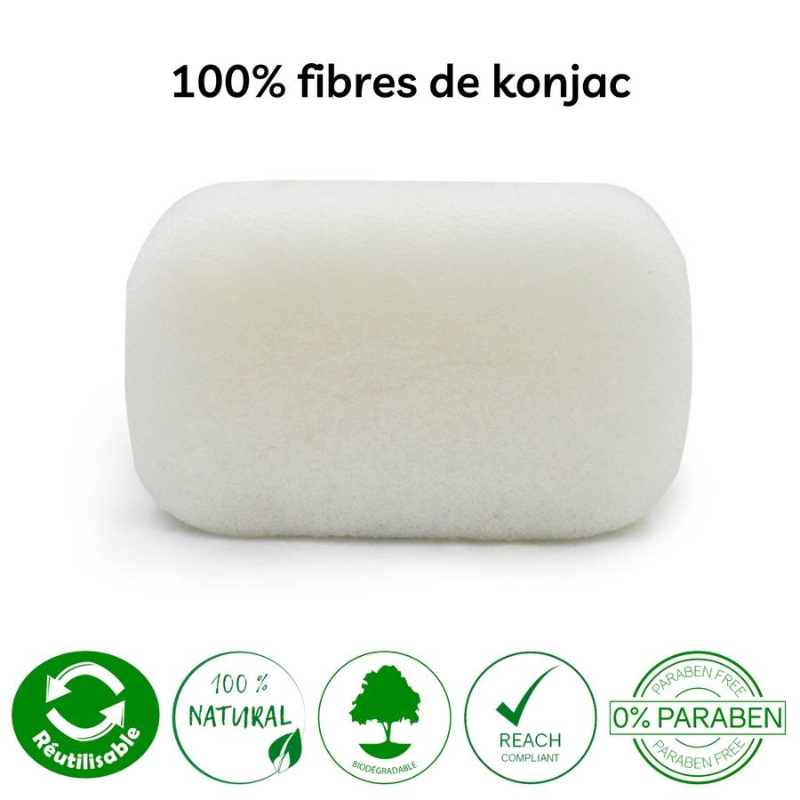 Sun&Sia - Éponge Konjac XL 100% Naturelle – Nettoie en Profondeur et en Douceur - Soin et Routine Beauté Naturel-Tous Types de Peau - Image 3