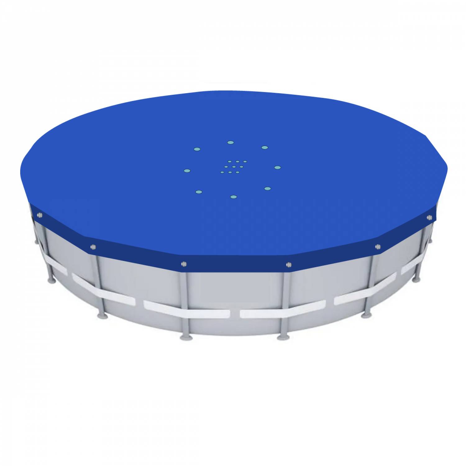 Linxor - Bâche de protection réversible 4 saisons pour piscine hors sol - Ronde 5,49 m - 150 gsm - Bleu et gris - Linxor - Imagen 1