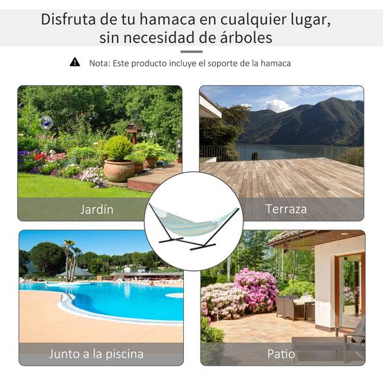 Support métallique pour hamac, structure de hamac, capacité de charge 120 kg, pour jardin, terrasse, patio, 360 x 92 x 112 cm, noir - Image 6