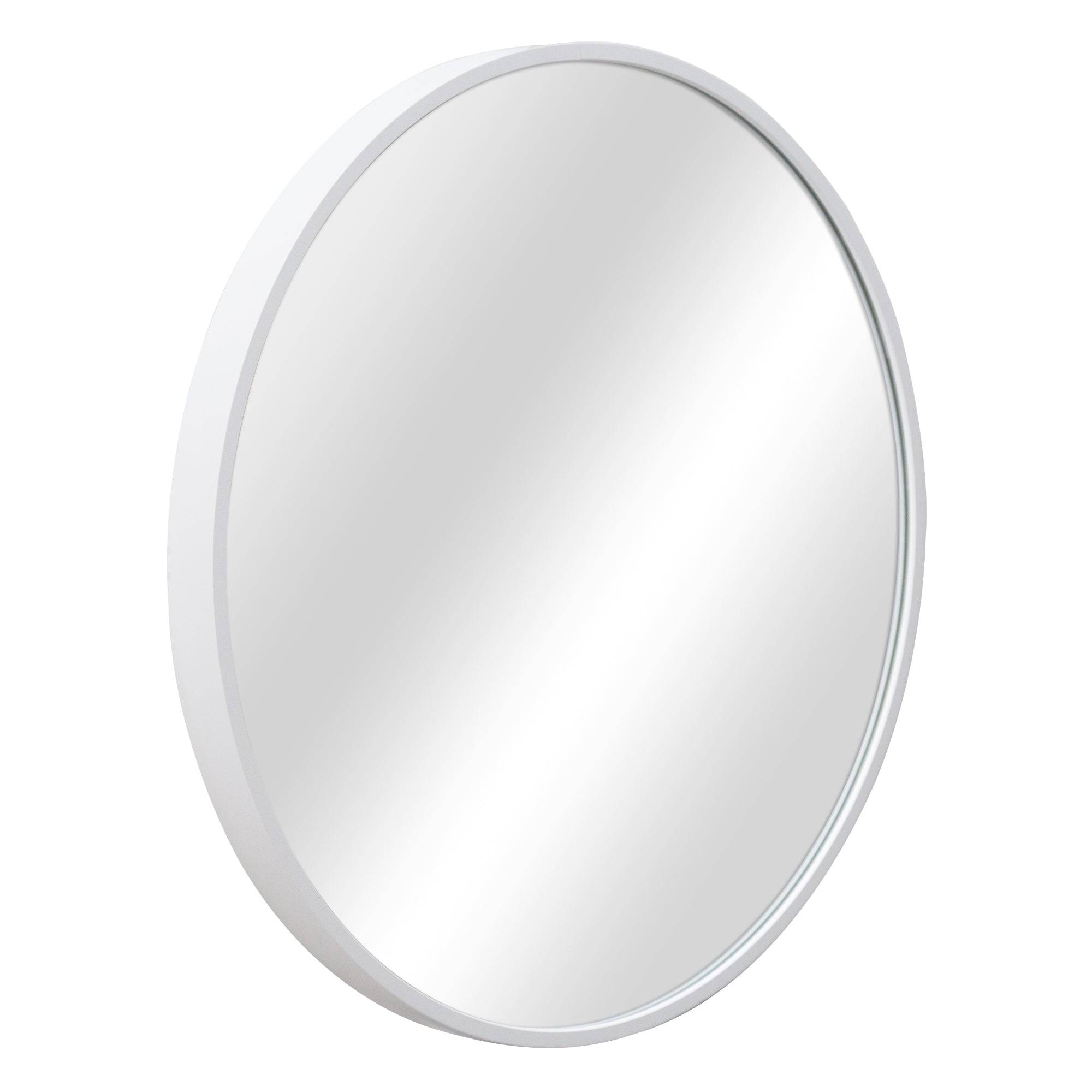 Helloshop26 - Miroir mural rond diamètre 50 cm blanc - Imagen 1