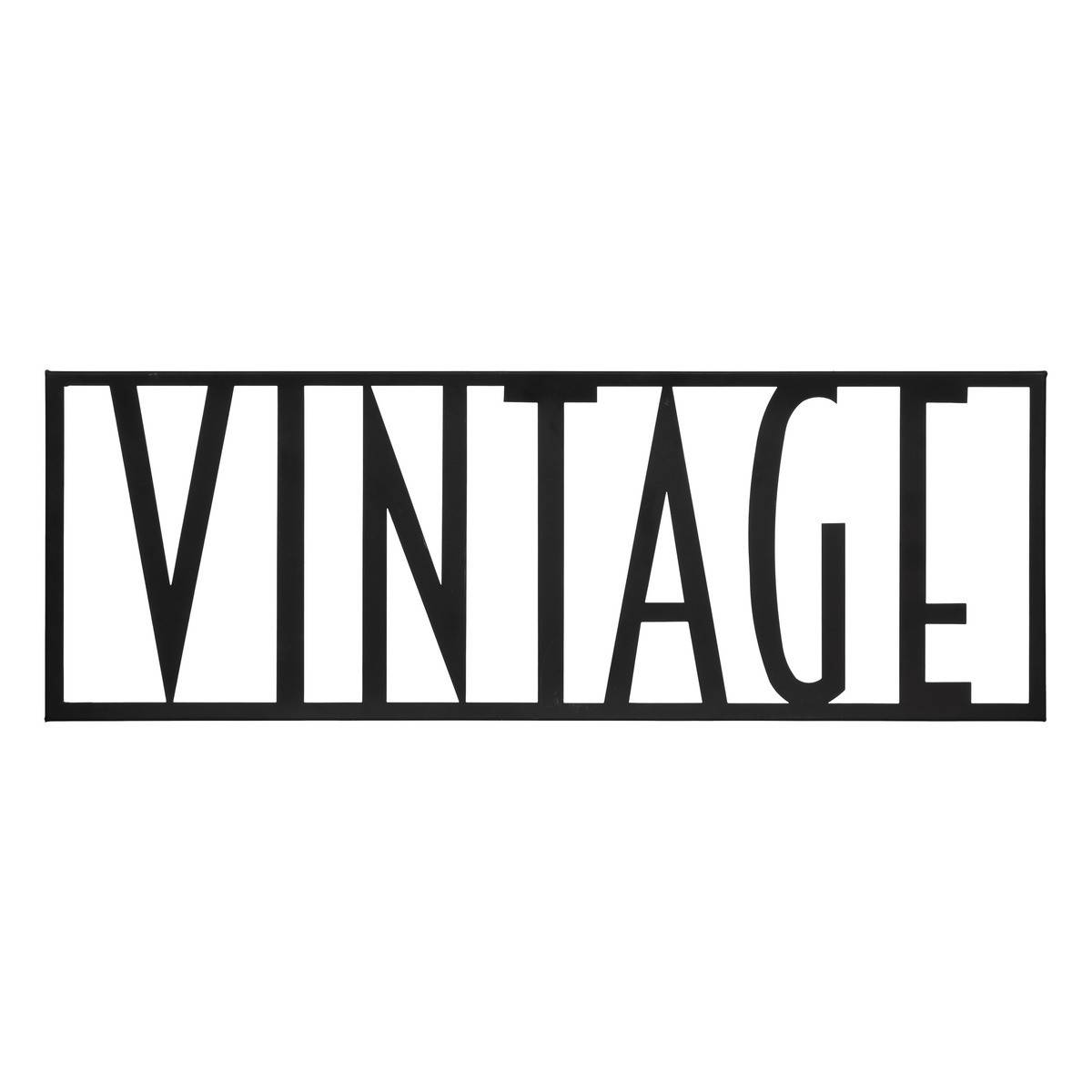 Déco murale VINTAGE en métal Noir 50 x 17 cm - Imagen 1