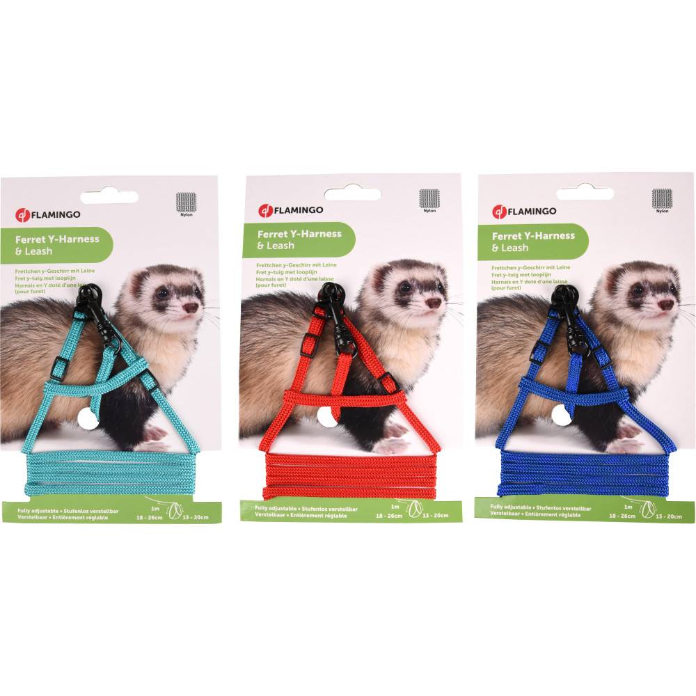 1 Harnais Y pour Furet et Rat avec laisse de 1 mètre couleur aléatoire - Imagen 1
