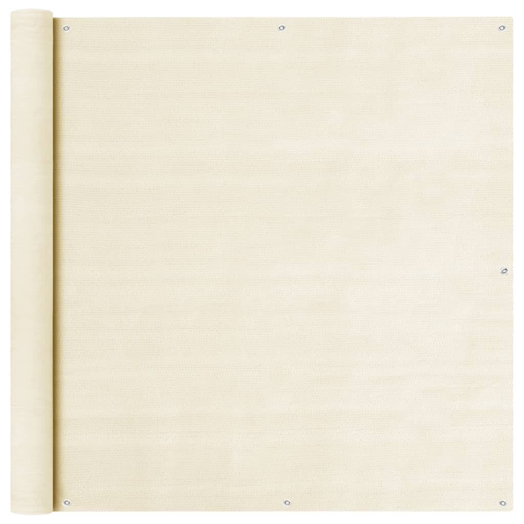 Helloshop26 - Écran de balcon brise pare vue protection confidentialité 120 x 500 cm PEHD crème - Imagen 1