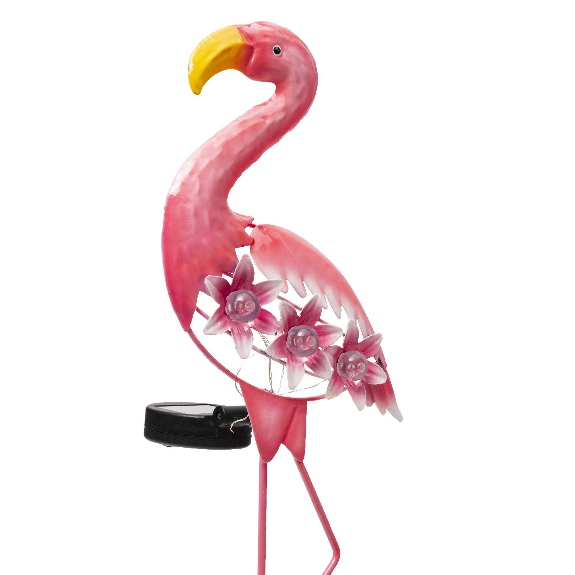 Flamant rose solaire 3 LED blanches - Image 2