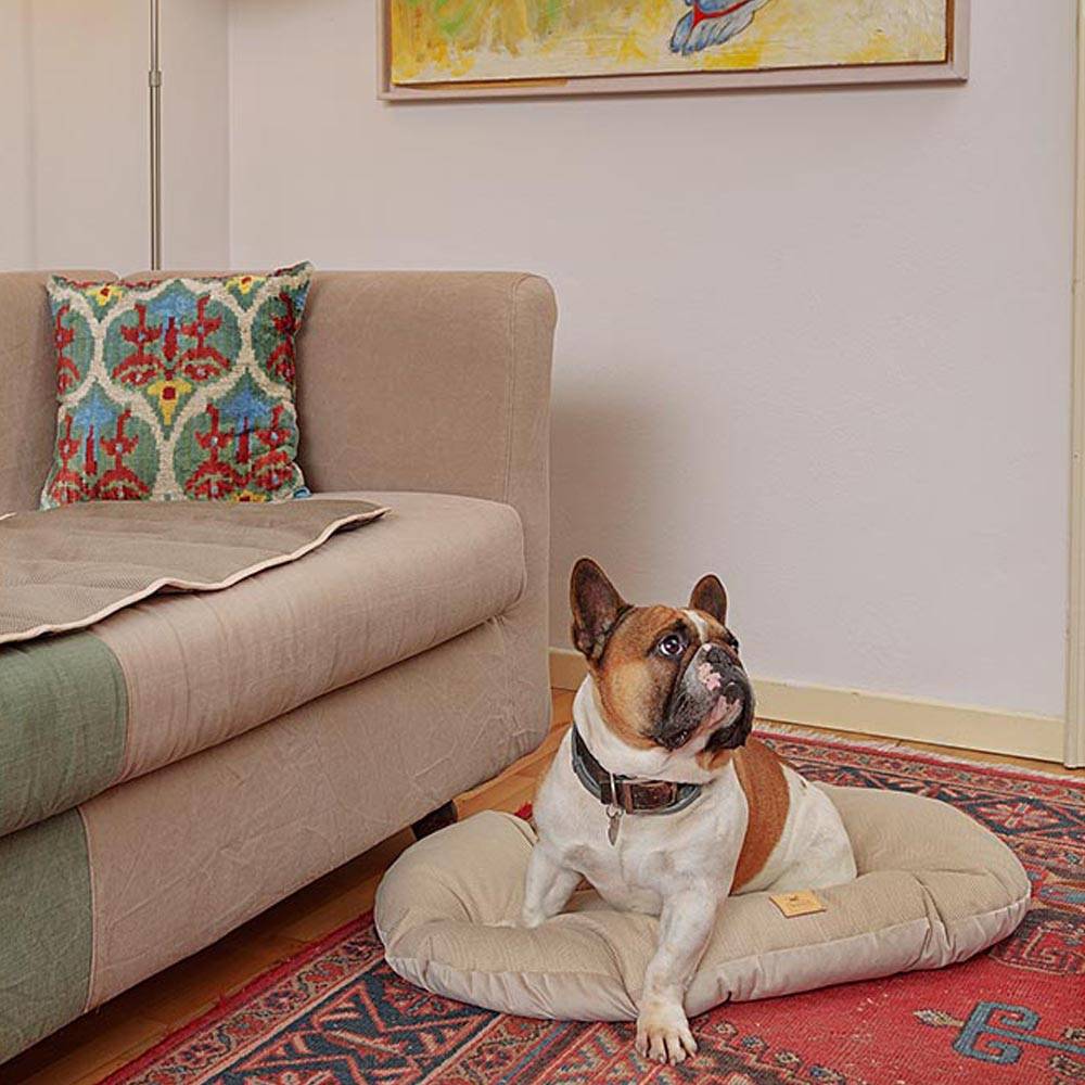 Ferplast - Coussin pour chiens et chats STUART 78/8, double-face, tweed, velours doux, lavable, Marron - Imagen 4
