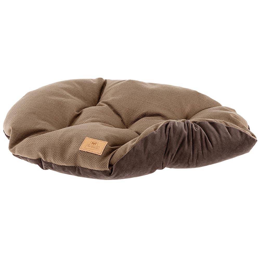 Ferplast - Coussin pour chiens et chats STUART 78/8, double-face, tweed, velours doux, lavable, Marron - Imagen 6