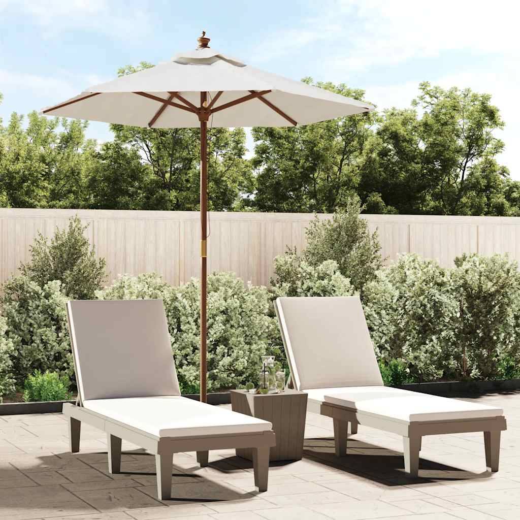 PANGIVO - Parasol de jardin avec mât en bois sable 196 x 231 cm - PANGIVO - Image 1
