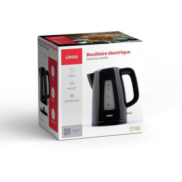 Livoo - Bouilloire électrique sans fil 1.7 L noire - Imagen 5