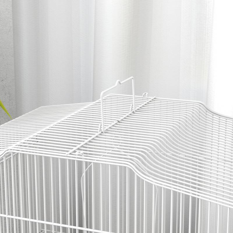Cage Oiseaux Métal Perruche Canari Vintage Accessoires Inclus 46cm Blanc - ComfortXL Outdoor Living - Image 8