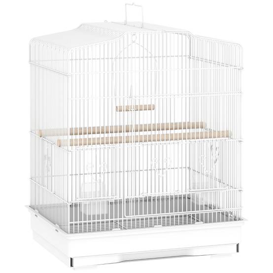 Cage Oiseaux Métal Perruche Canari Vintage Accessoires Inclus 46cm Blanc - ComfortXL Outdoor Living - Image 2