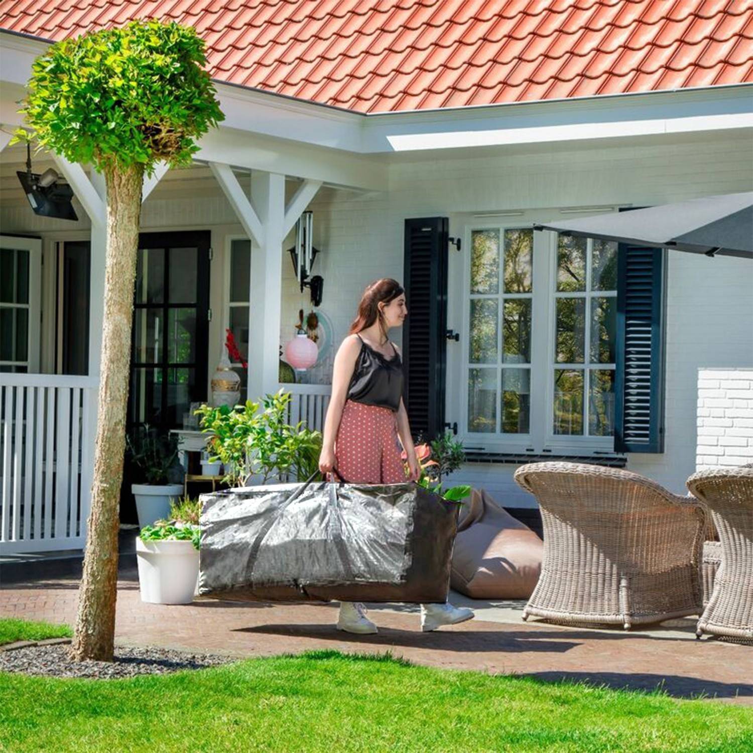 Sac de rangement pour coussins de jardin avec poignées de transport - St Helens Home and Garden GH380 - Image 2