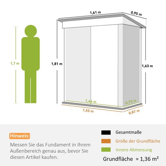 Abri Jardin Métal Adossable Rangement Outils Étagères Ajustables 161x95cm Gris - ComfortXL Outdoor Living - Image 3