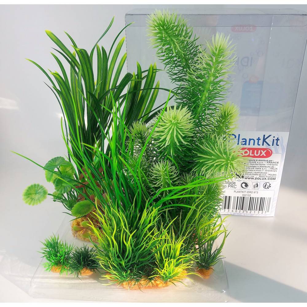 Zolux - Déco plantkit idro N3 plantes artificielles 6 pieces H 28 cm décoration d'aquarium - Imagen 2