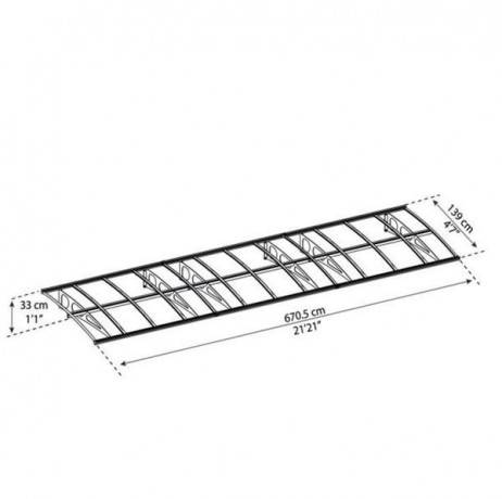 Canopia by Palram - Canopia Marquise de porte Bordeaux blanc transparent 670.5 X 139 - Imagen 9