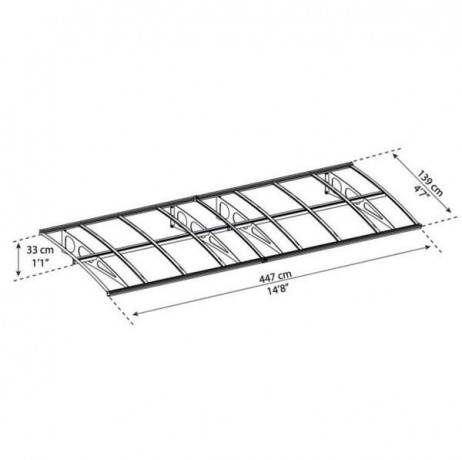 Canopia by Palram - Canopia Marquise de porte Bordeaux blanc transparent 670.5 X 139 - Imagen 6