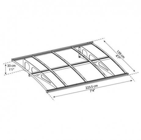 Canopia by Palram - Canopia Marquise de porte Bordeaux blanc transparent 670.5 X 139 - Imagen 3