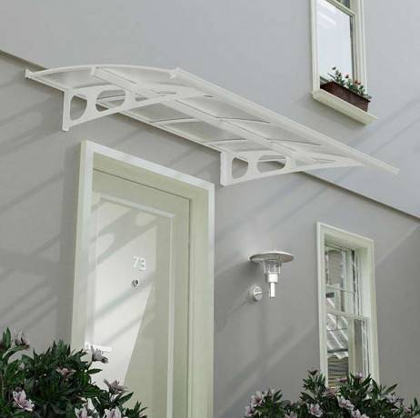 Canopia by Palram - Canopia Marquise de porte Bordeaux blanc transparent 670.5 X 139 - Imagen 2