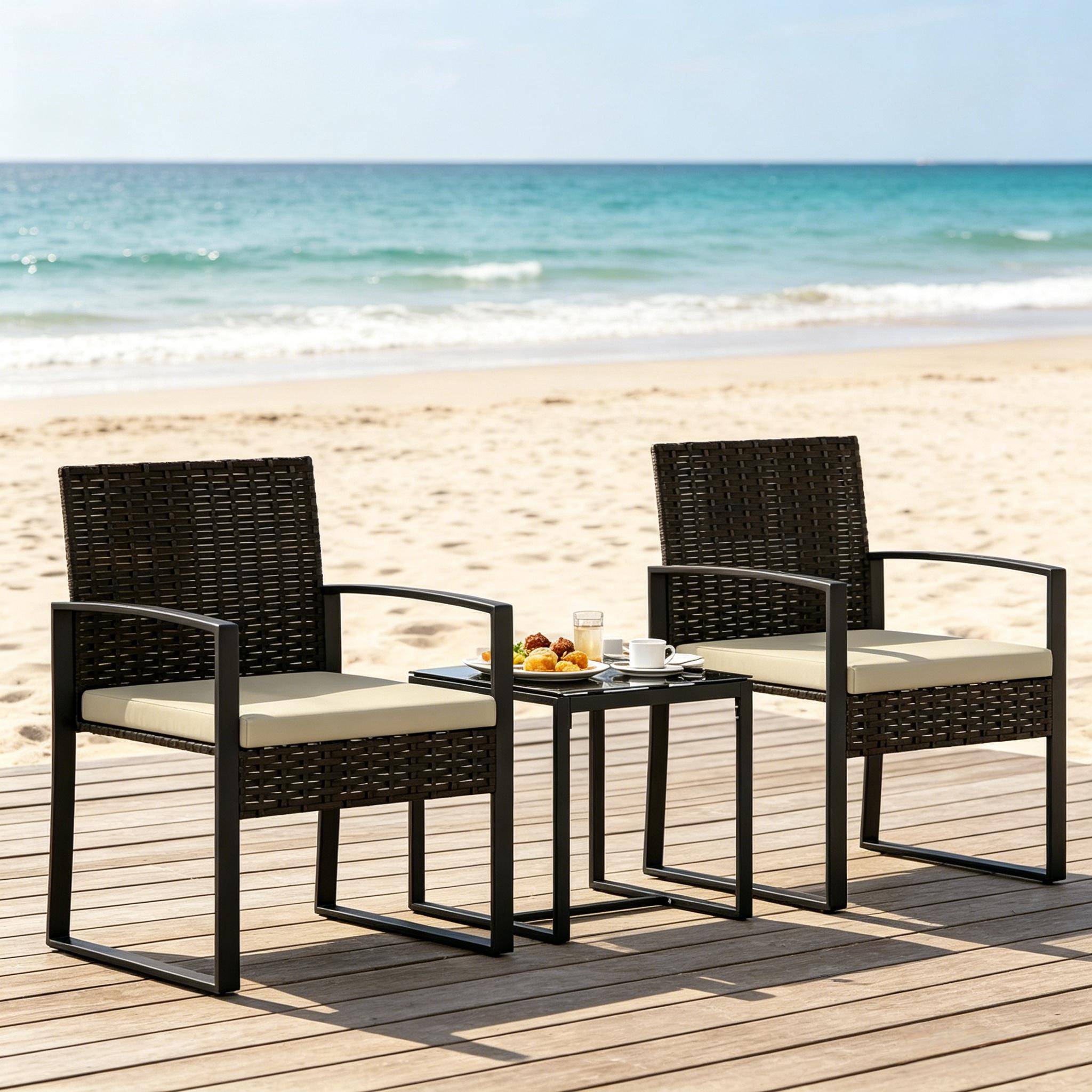 Set compact 3 pièces – cosy, résistant UV, parfait pour balcon - Image 3