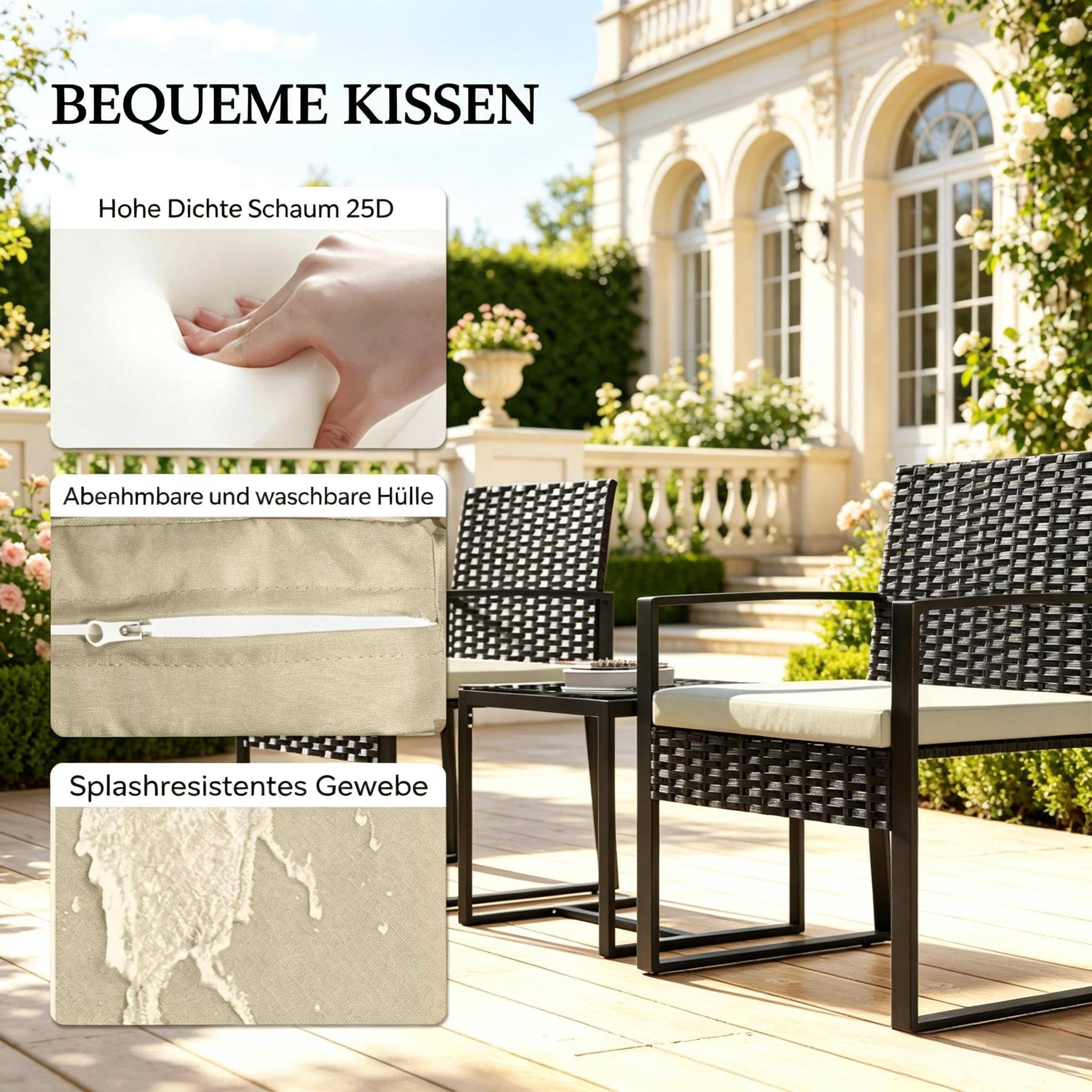 Set compact 3 pièces – cosy, résistant UV, parfait pour balcon - Image 6
