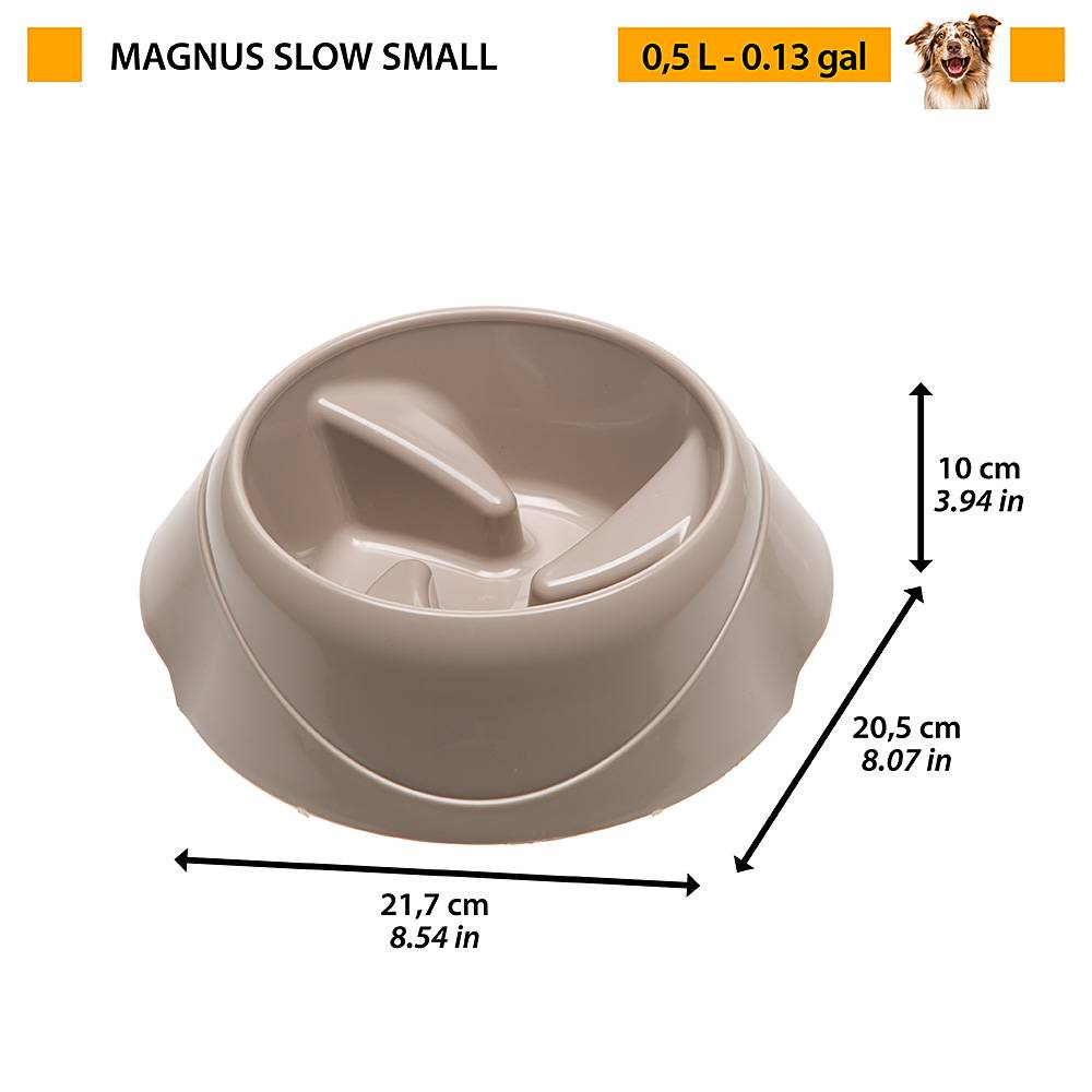 Ferplast - Ferplast Gamelle pour chien Magnus Slow, Gamelle Antidéglutition, durable, antidérapant, gamelle d'eau pour chien, améliore la digestion, 0.5 L, Gris - Imagen 2