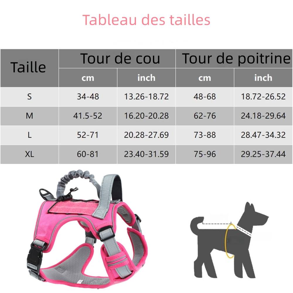 Harnais de gilet tactique pour chien m - IntiMeg - Image 2