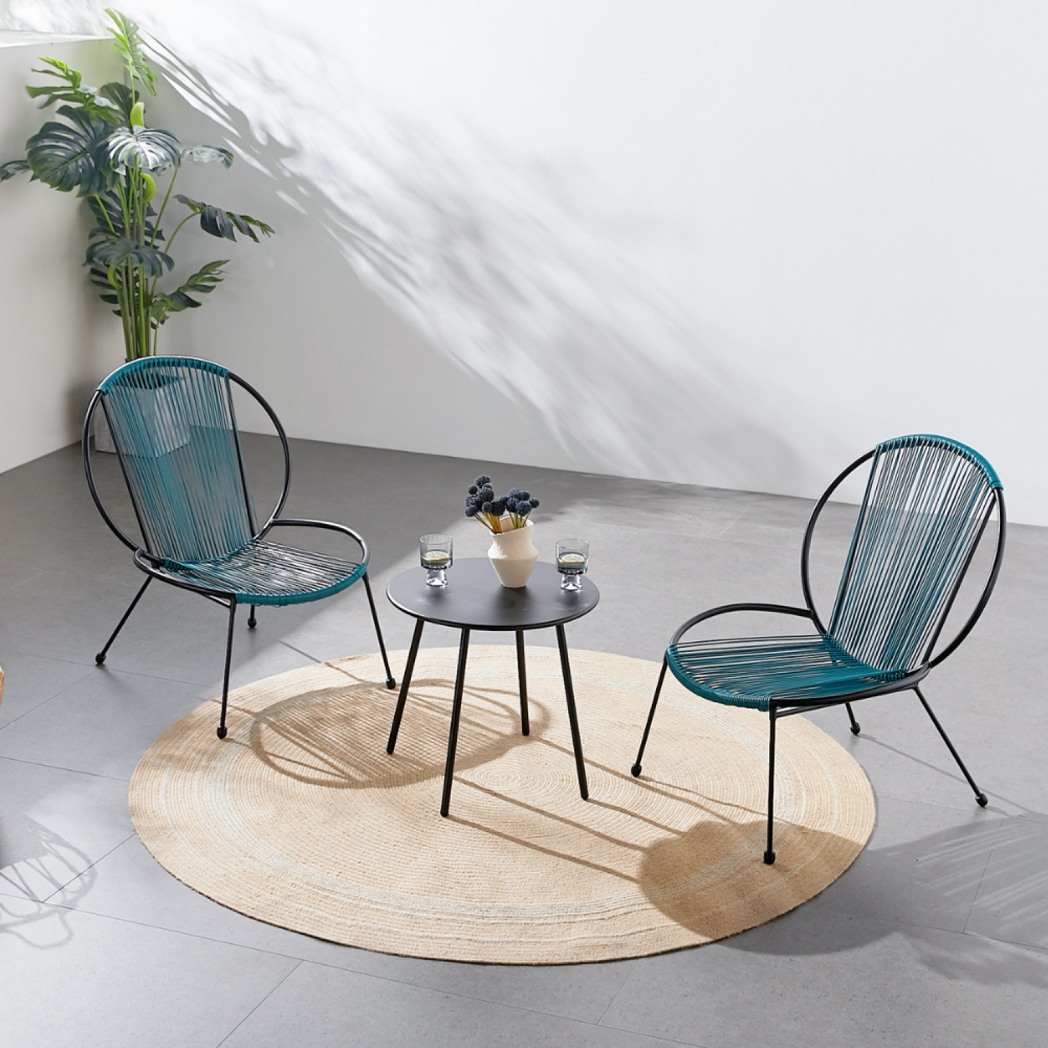 Concept Usine - Ensemble de 2 fauteuils + 1 table basse bleu RETE - Image 5