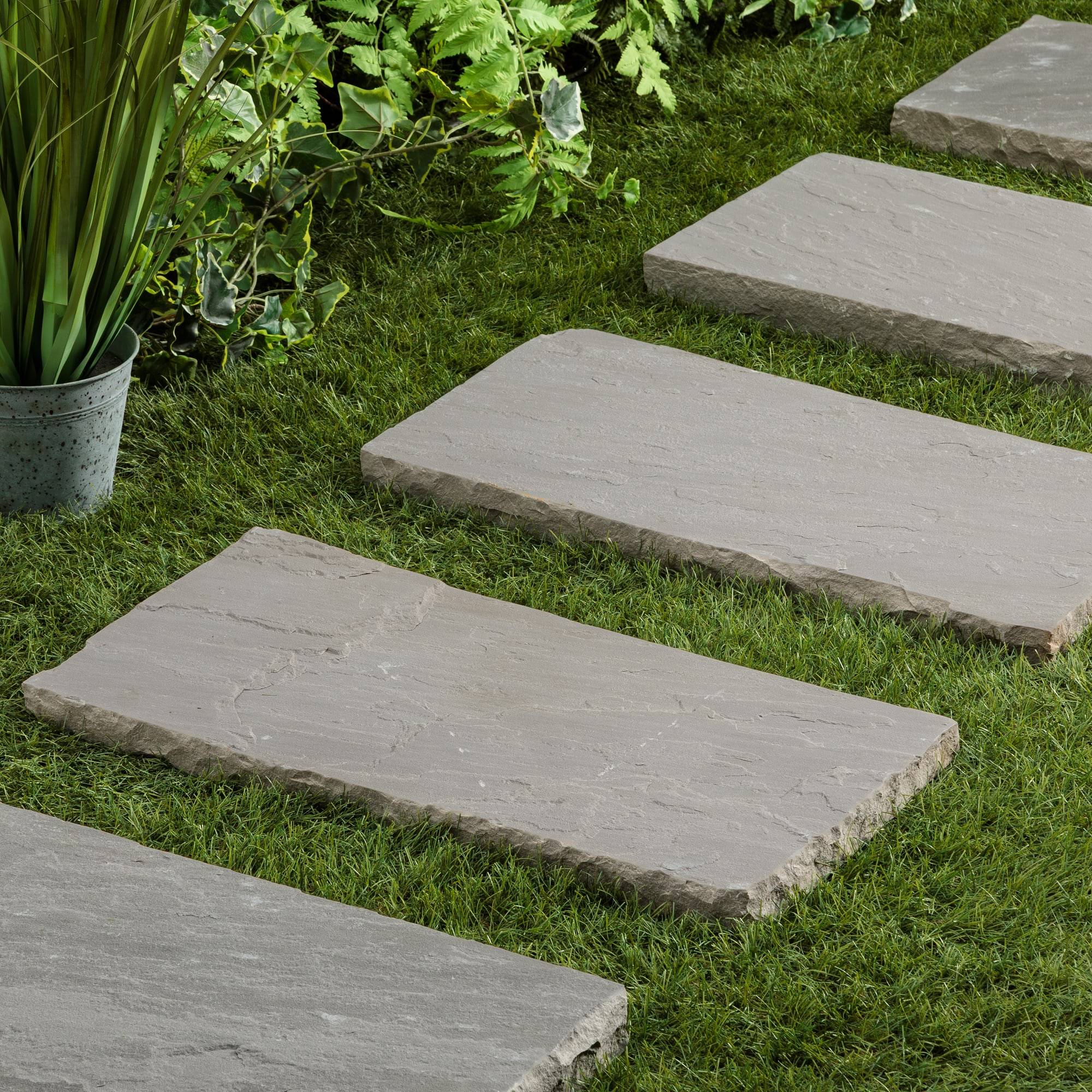 RO'MA Nature - Pas japonais Rectangle Grès Kandla Gris 60x30x3-5 cm (à l'unité) - RO'MA NATURE - Image 1