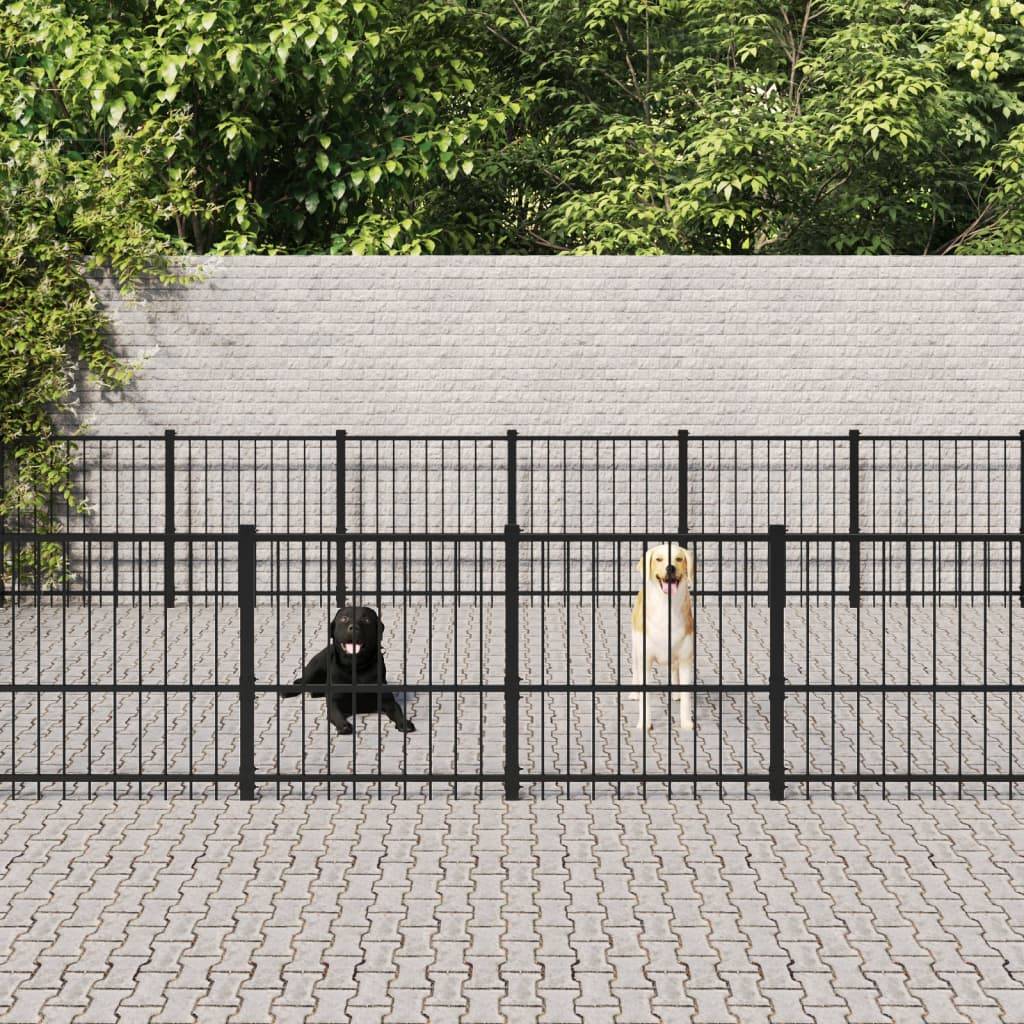 Vidaxl - Chenil d'extérieur pour chiens Acier 37,64 m² vidaXL 3124638 - Imagen 1