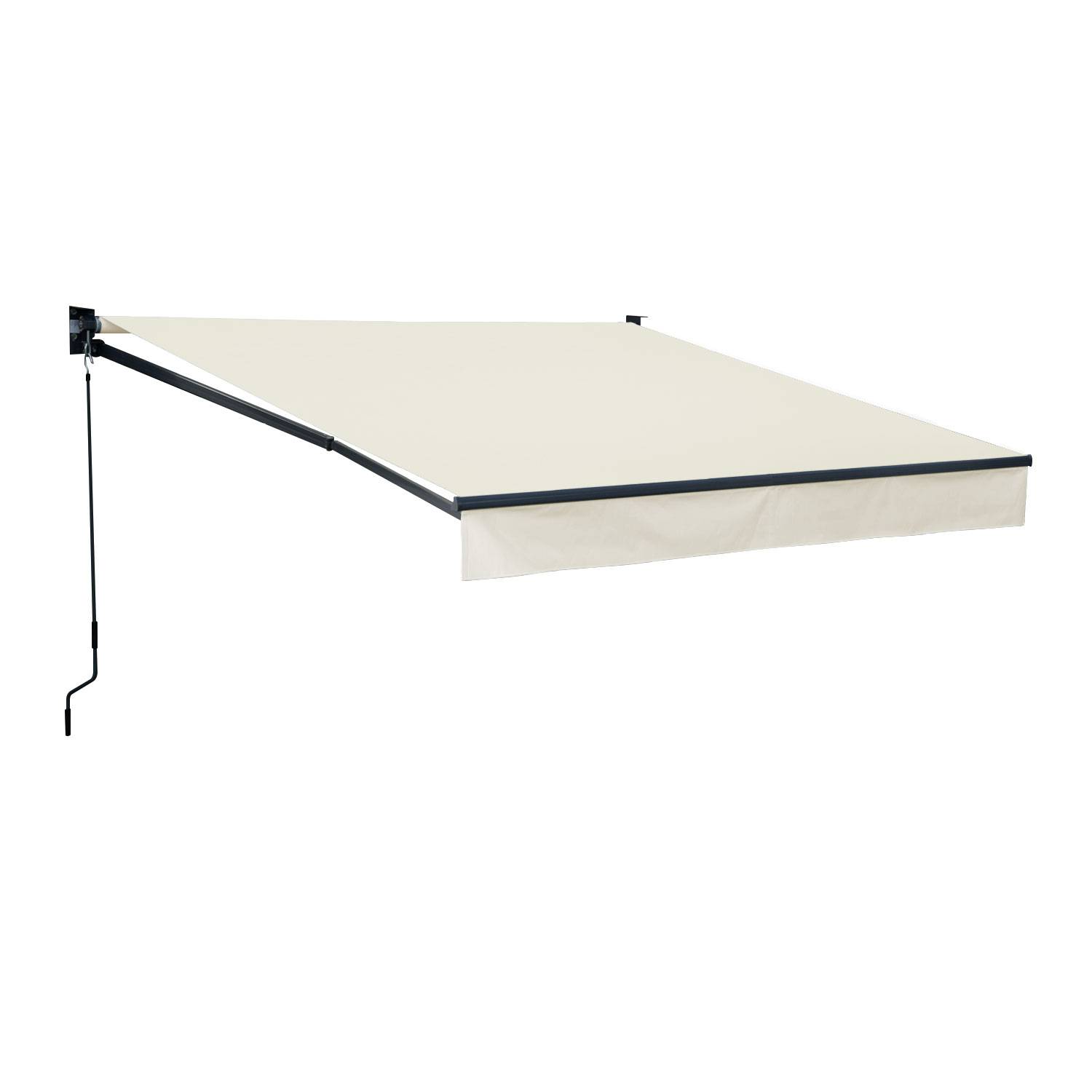 Store banne SAULE 2,95 × 2,5m - Toile beige et structure grise - HAPPY GARDEN - Imagen 1