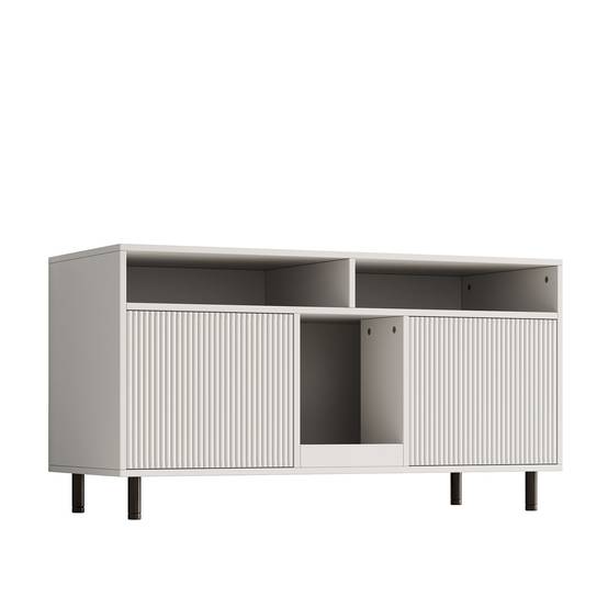 Armoire pour bac à litière MDF Blanc 120 x 50 x 66 cm avec Tapis de collecte de sable - PANGIVO - Image 10