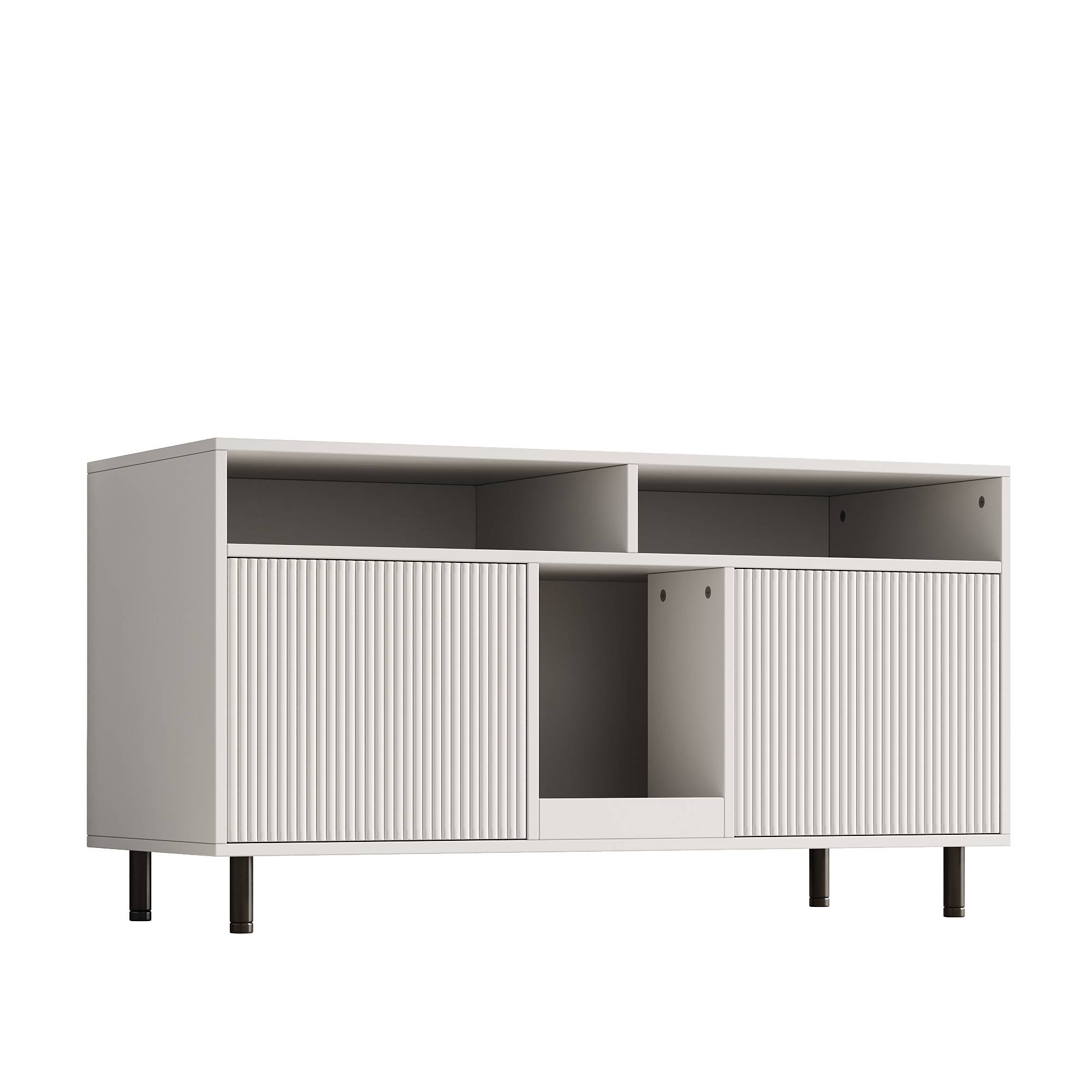 Armoire pour bac à litière MDF Blanc 120 x 50 x 66 cm avec Tapis de collecte de sable - PANGIVO - Image 10