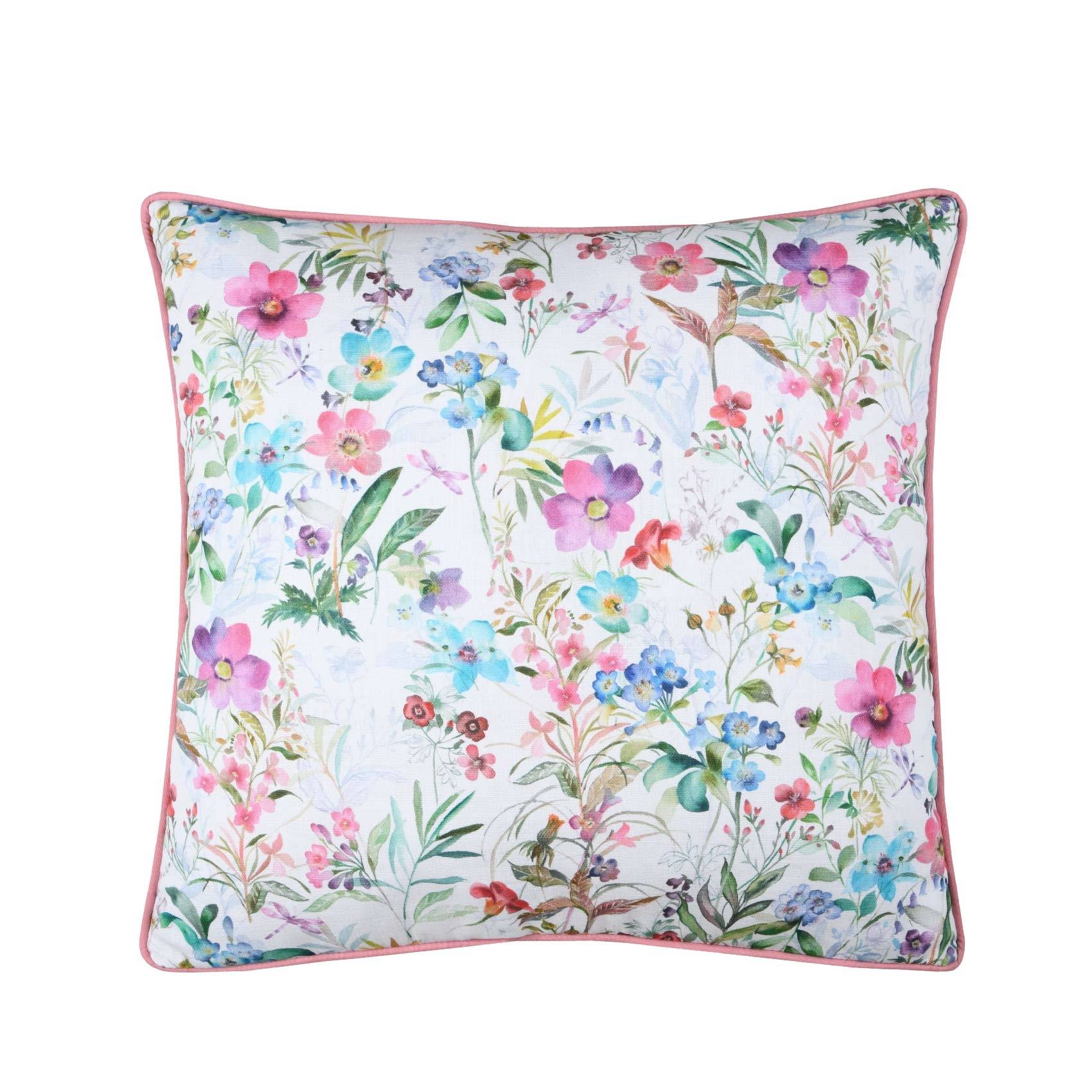 Lovely Casa - Coussin passepoilé imprimé fleurettes - LOVELY CASA - Imagen 2