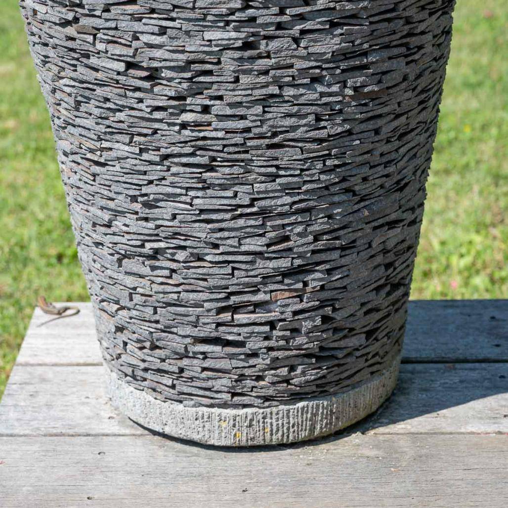 Wanda COLLECTION - Pot bac jardinière conique ardoise 50cm jardin terrasse zen - Image 4