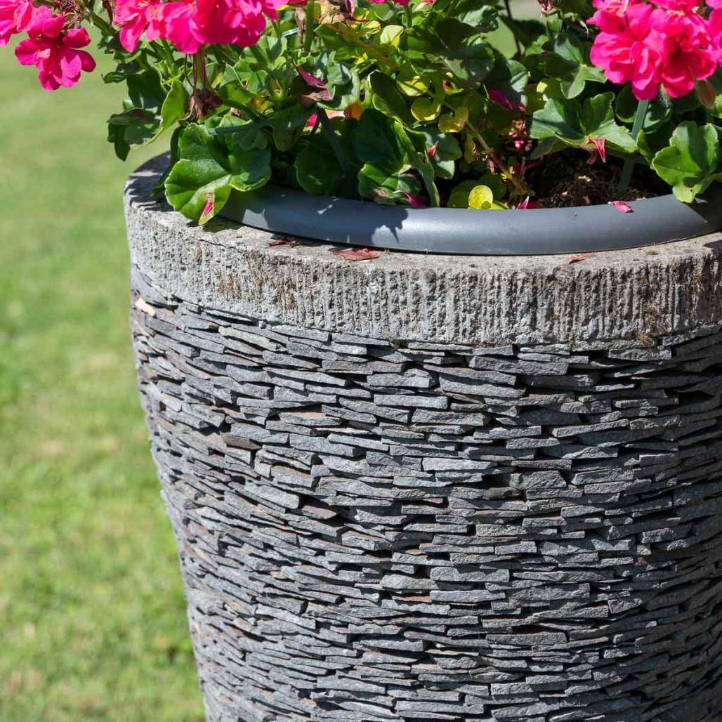 Wanda COLLECTION - Pot bac jardinière conique ardoise 50cm jardin terrasse zen - Image 7
