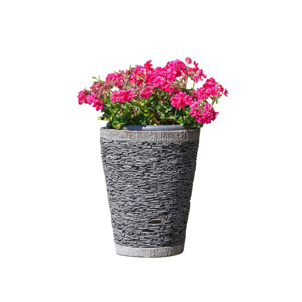 Wanda COLLECTION - Pot bac jardinière conique ardoise 50cm jardin terrasse zen - Image 1