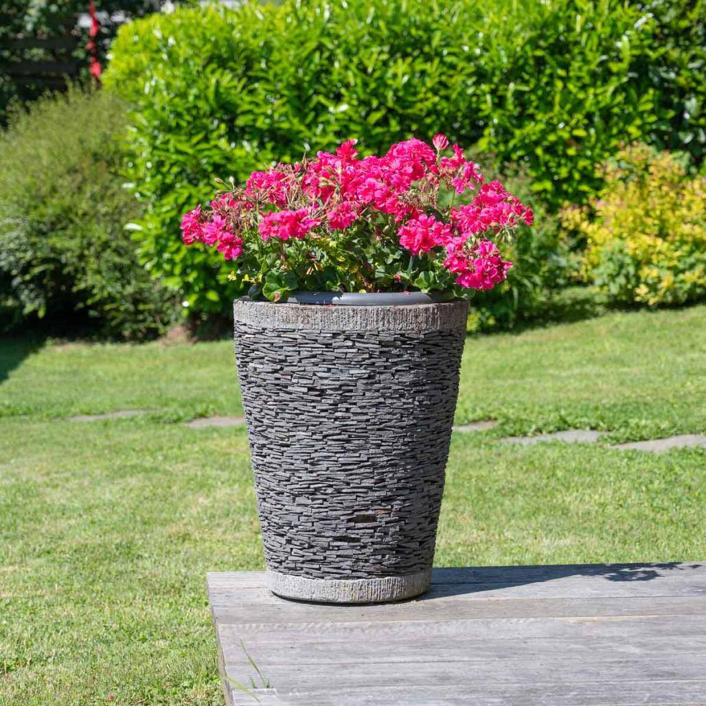 Wanda COLLECTION - Pot bac jardinière conique ardoise 50cm jardin terrasse zen - Image 6