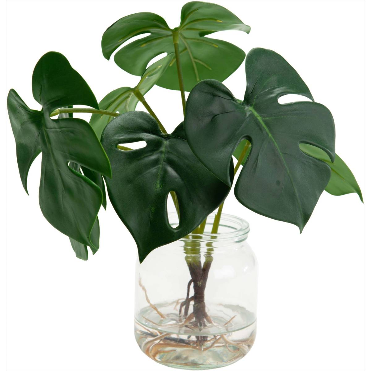 Amadeus - Plante artificielle pot en verre Monstera 27 cm