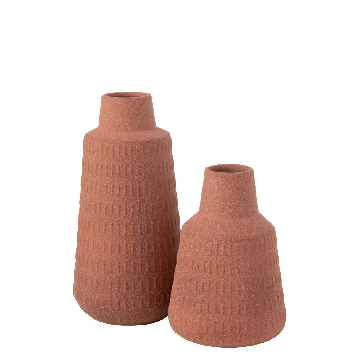 J-Line - Vase Déco en Porcelaine "Ria" 23cm Terracotta - Image 2
