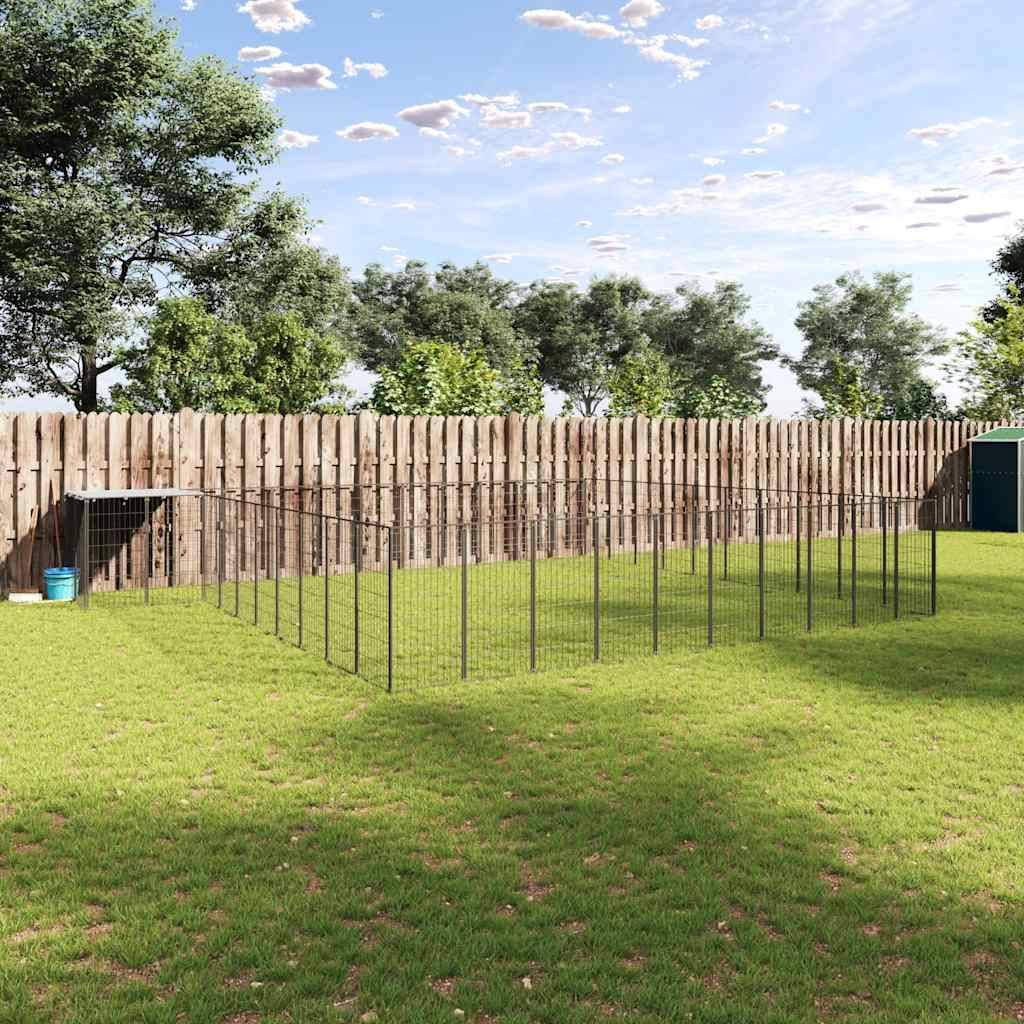 Vidaxl - Chenil Noir 31,46 m² Acier vidaXL 3082241 - Imagen 1