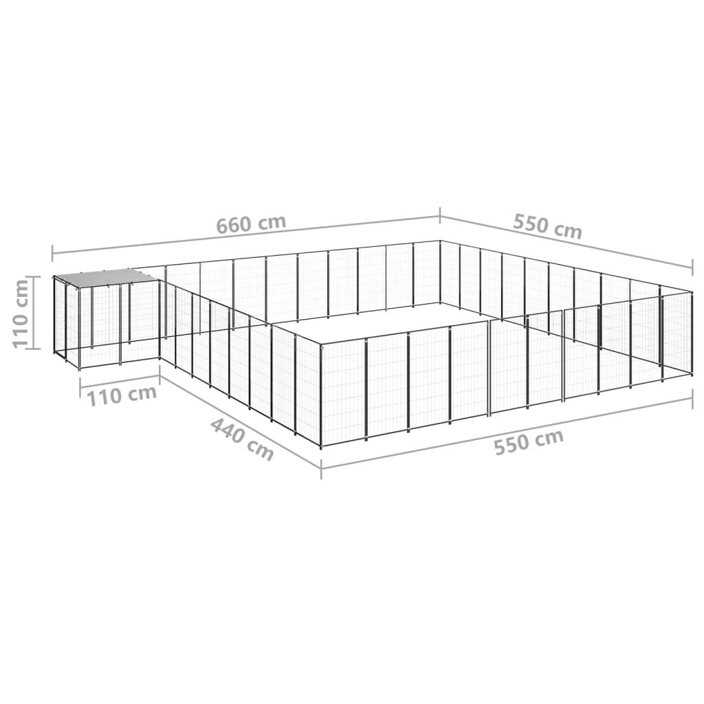 Vidaxl - Chenil Noir 31,46 m² Acier vidaXL 3082241 - Imagen 3