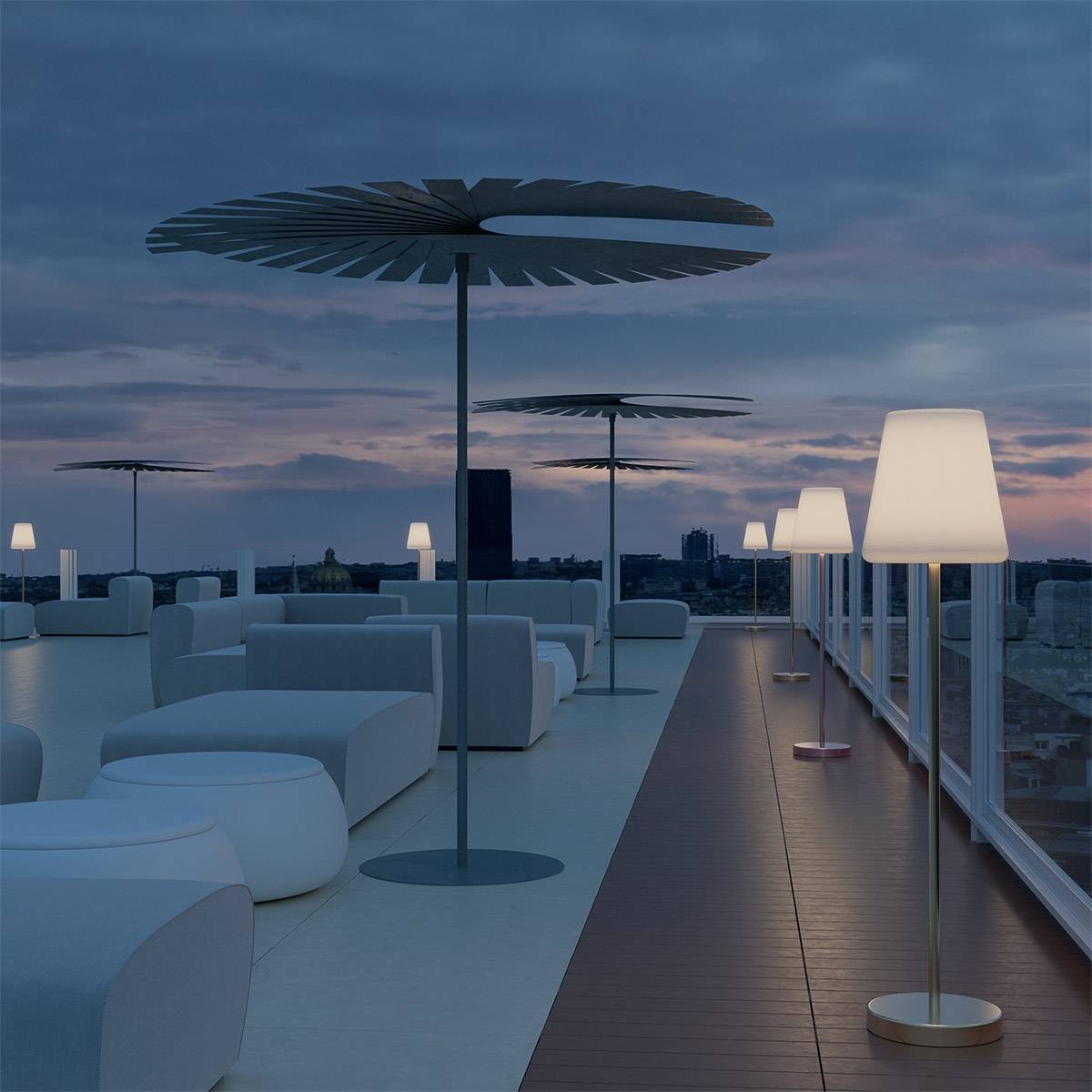Lampadaire 120 cm de haut sans fil pour l'intérieur et l'extérieur. Lumière LED avec charge solaire ou USB. Fabriqué en Espagne. LOLA SLIM - Imagen 2