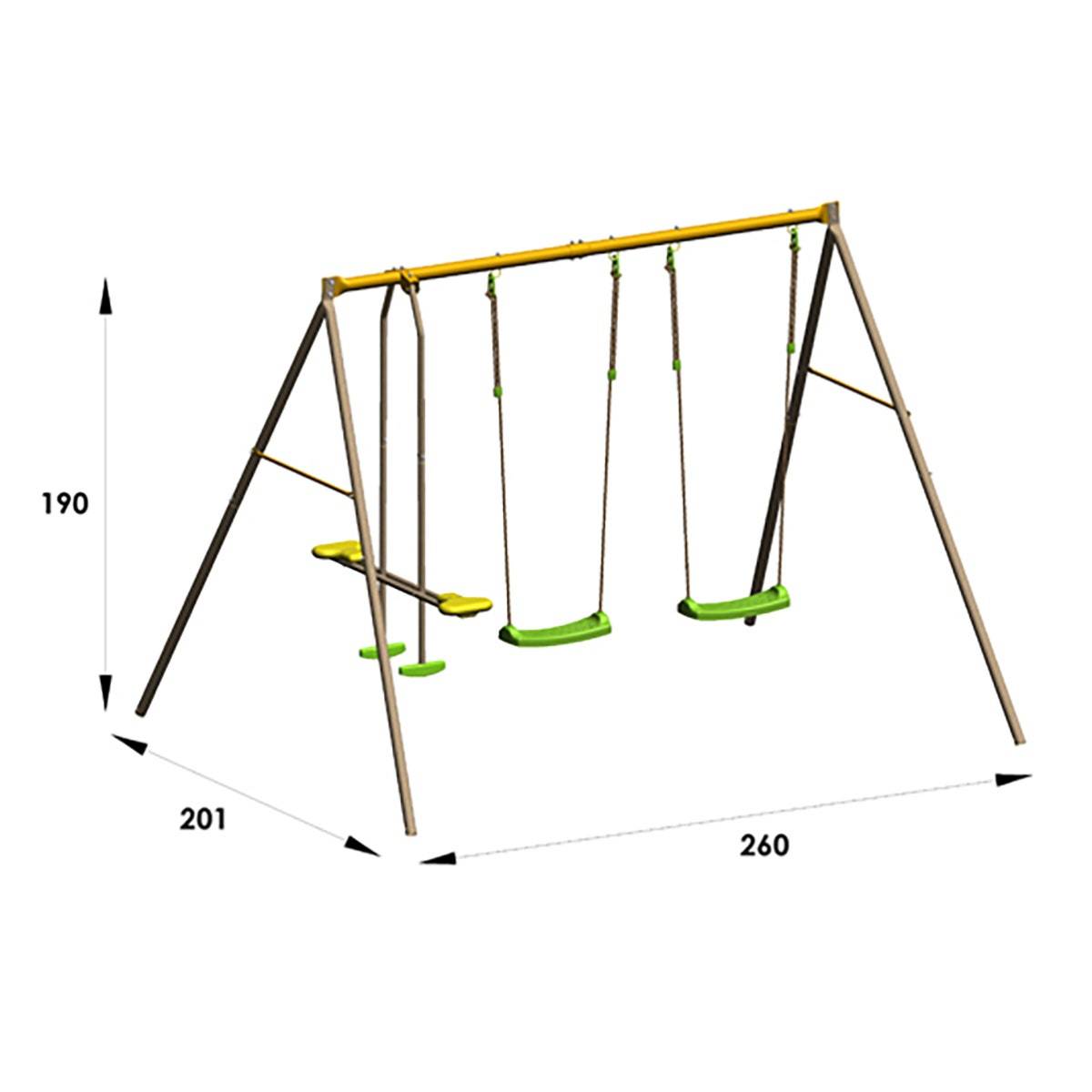 Trigano Jardin - Portique métal 1,90 m Agility BRIOSO 4 enfants - Image 3