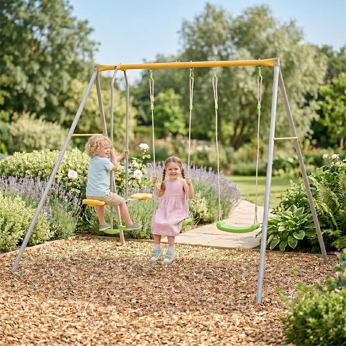 Trigano Jardin - Portique métal 1,90 m Agility BRIOSO 4 enfants - Image 2