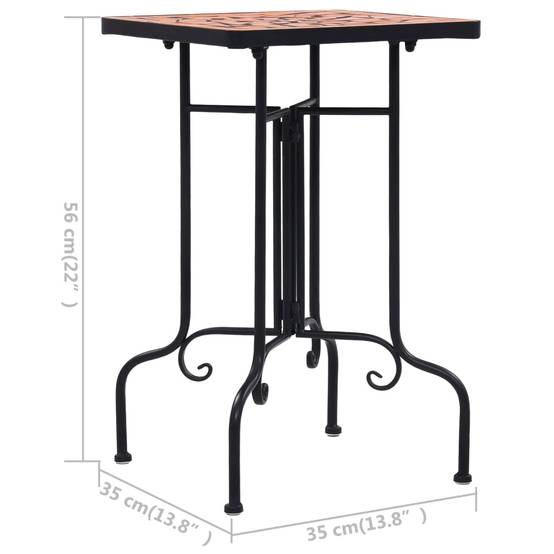 Maison Chic - Table de jardin - Table de bistro mosaïque Terre cuite Céramique HL913 - Image 7