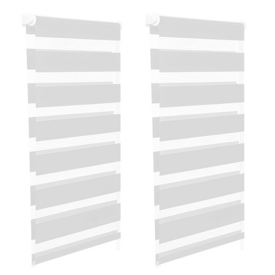 Lot de 2 stores enrouleurs zébrés jour nuit l.55 x H. max 170 CM blancs - Image 2