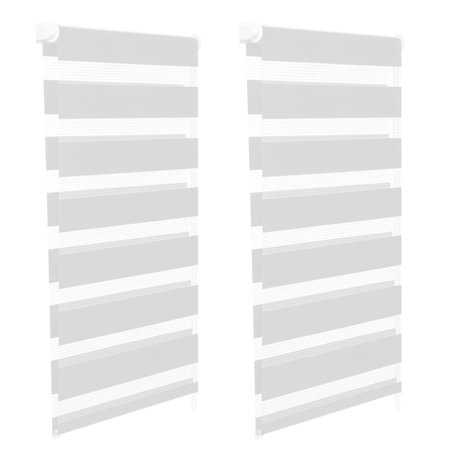 Lot de 2 stores enrouleurs zébrés jour nuit l.55 x H. max 170 CM blancs - Image 2