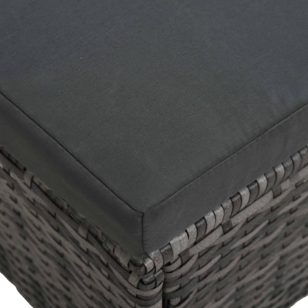 Helloshop26 - Salon de jardin meuble d'extérieur ensemble de mobilier 4 pièces avec coussins résine tressée gris - Imagen 8