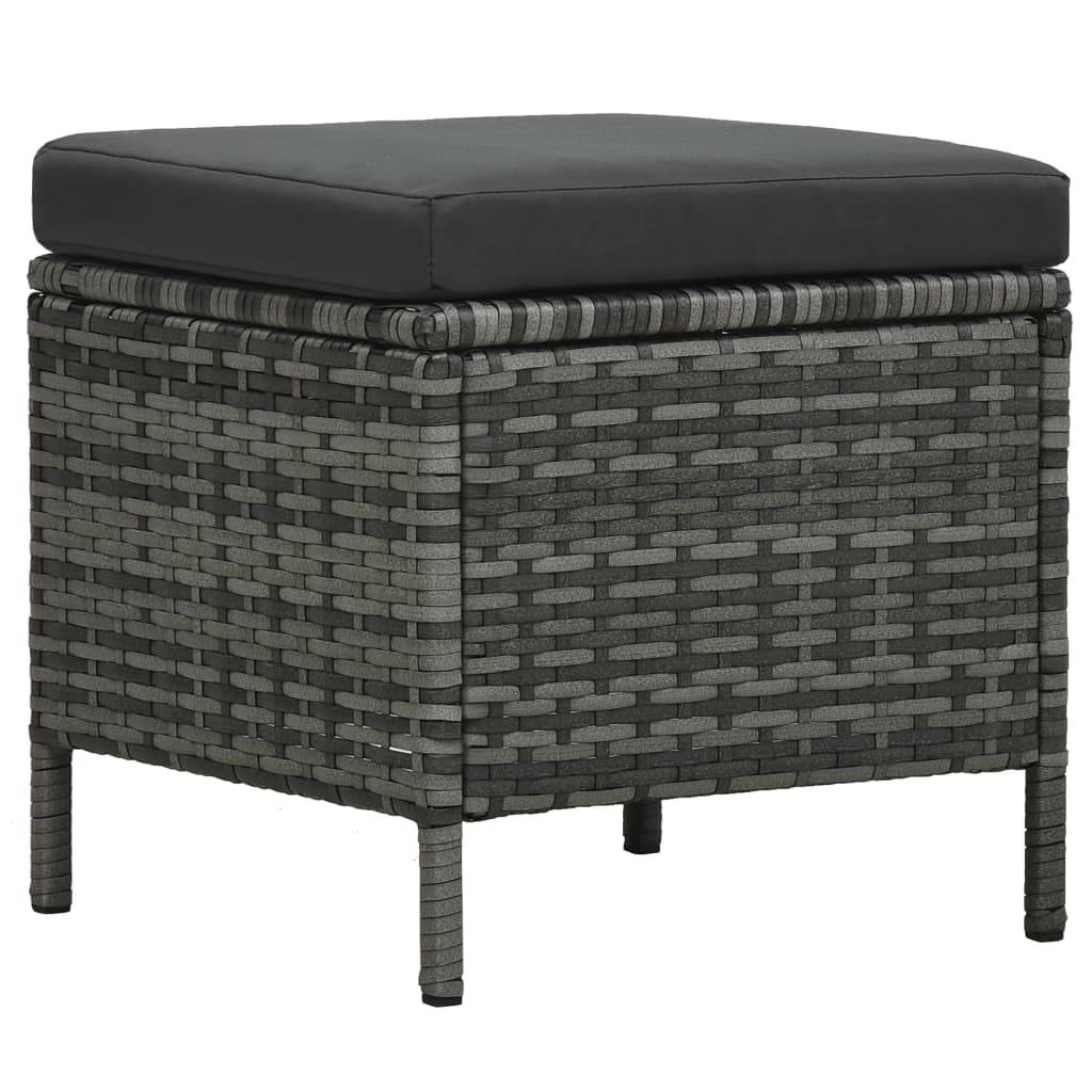 Helloshop26 - Salon de jardin meuble d'extérieur ensemble de mobilier 4 pièces avec coussins résine tressée gris - Imagen 6