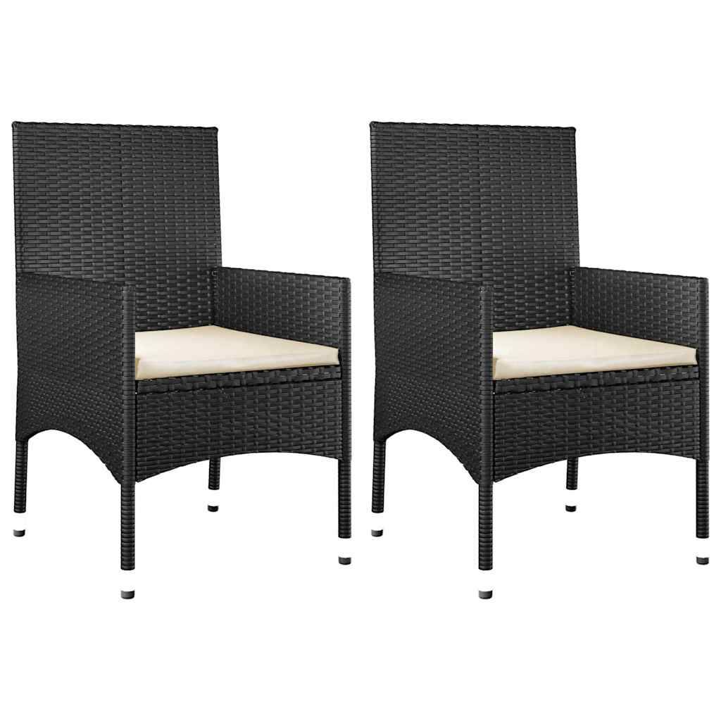 Vidaxl - Salon de jardin 4 pcs avec coussins Noir Résine tressée vidaXL 319496 - Imagen 7